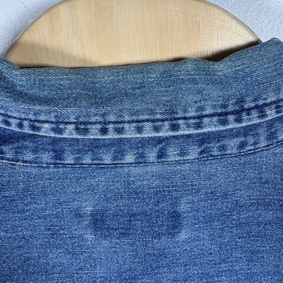 Vintage Cherokee Brand Mens Denim Button Down Shirt Medium Wash Blue Cotton - Picture 4 of 6